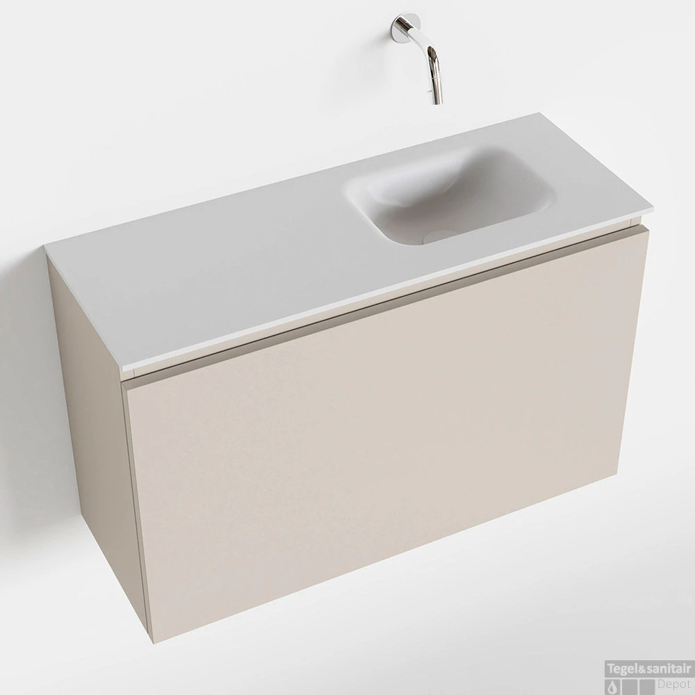 MONDIAZ OLAN 80cm Toiletmeubel Linen. LEX Wastafel Talc Rechts Geen Kraangat 1 MONDIAZ OLAN 80cm Toiletmeubel Linen. LEX Wastafel Talc Rechts Geen Kraangat