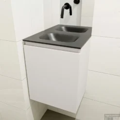 MONDIAZ OLAN 40cm Toiletmeubel Linen. LEX Wastafel Urban Midden Geen Kraangat 8 MONDIAZ OLAN 40cm Toiletmeubel Linen. LEX Wastafel Urban Midden Geen Kraangat -Zalig Baden Verkoopwinkel badkamermeubel olan linen model lex urban mid 0002