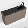 MONDIAZ OLAN 100cm Toiletmeubel Smoke. LEX Wastafel Urban Rechts 1 Kraangat
