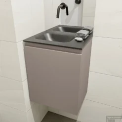 MONDIAZ OLAN 40cm Toiletmeubel Smoke. LEX Wastafel Urban Links Geen Kraangat 8 MONDIAZ OLAN 40cm Toiletmeubel Smoke. LEX Wastafel Urban Links Geen Kraangat -Zalig Baden Verkoopwinkel badkamermeubel olan smoke model lex urban mid 0006