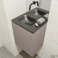 MONDIAZ OLAN 40cm Toiletmeubel Smoke. LEX Wastafel Urban Links Geen Kraangat 7 MONDIAZ OLAN 40cm Toiletmeubel Smoke. LEX Wastafel Urban Links Geen Kraangat -Zalig Baden Verkoopwinkel badkamermeubel olan smoke model lex urban right 0006