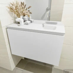 MONDIAZ OLAN 80cm Toiletmeubel Talc. LEX Wastafel Talc Rechts Geen Kraangat 8 MONDIAZ OLAN 80cm Toiletmeubel Talc. LEX Wastafel Talc Rechts Geen Kraangat -Zalig Baden Verkoopwinkel badkamermeubel olan talc model lex talc mid 0018