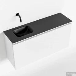 MONDIAZ OLAN 100cm Toiletmeubel Talc. LEX Wastafel Urban Links Geen Kraangat