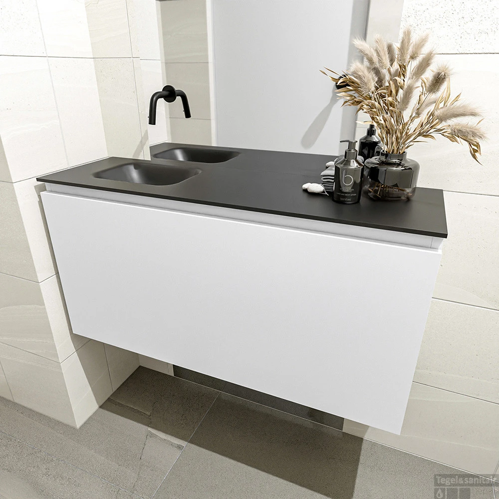 MONDIAZ OLAN 100cm Toiletmeubel Talc. LEX Wastafel Urban Links Geen Kraangat 4 MONDIAZ OLAN 100cm Toiletmeubel Talc. LEX Wastafel Urban Links Geen Kraangat - Afbeelding 4