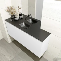 MONDIAZ OLAN 120cm Toiletmeubel Talc. LEX Wastafel Urban Midden Geen Kraangat -Zalig Baden Verkoopwinkel badkamermeubel olan talc model lex urban right 0026