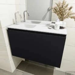 MONDIAZ OLAN 80cm Toiletmeubel Urban. LEX Wastafel Talc Links 1 Kraangat -Zalig Baden Verkoopwinkel badkamermeubel olan urban model lex talc mid 0015