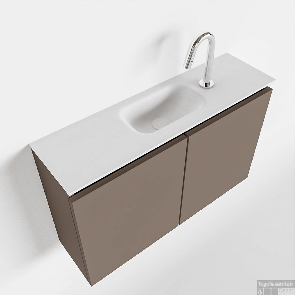 MONDIAZ TURE 80cm Toiletmeubel Smoke. EDEN Wastafel Talc Midden 1 Kraangat 1 MONDIAZ TURE 80cm Toiletmeubel Smoke. EDEN Wastafel Talc Midden 1 Kraangat