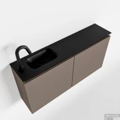 MONDIAZ TURE 100cm Toiletmeubel Smoke. EDEN Wastafel Urban Links 1 Kraangat