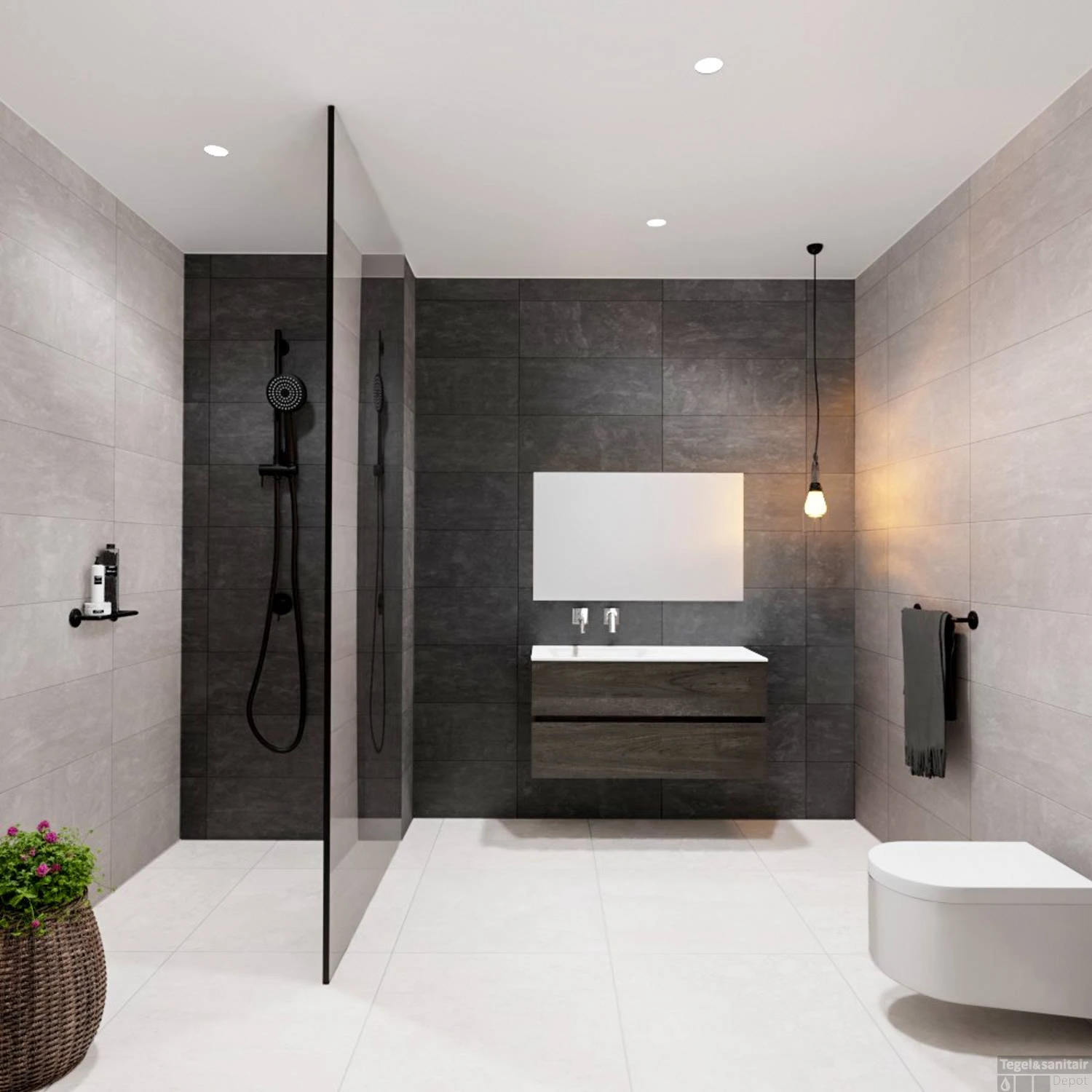 Badkamermeubel Solid Surface BWS Oslo 100x46 Cm Links Wood Dark Brown (0 Kraangaten) 5 Badkamermeubel Solid Surface BWS Oslo 100x46 Cm Links Wood Dark Brown (0 Kraangaten) - Afbeelding 5