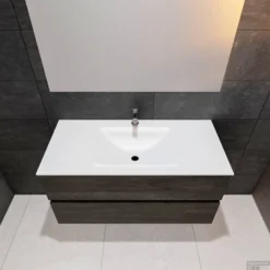 Badkamermeubel Solid Surface BWS Oslo 100x46 Cm Midden Wood Dark Brown (met 1 Kraangat) 10 Badkamermeubel Solid Surface BWS Oslo 100x46 Cm Midden Wood Dark Brown (met 1 Kraangat) -Zalig Baden Verkoopwinkel badkamermeubel solid surface bws oslo 100x46 cm midden wood dark brown met 1 kraangat pc75341227 00231 2