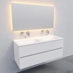 Badkamermeubel Solid Surface BWS Oslo 120x46 Cm Dubbel Mat Wit (0 Kraangaten) 9 Badkamermeubel Solid Surface BWS Oslo 120x46 Cm Dubbel Mat Wit (0 Kraangaten) -Zalig Baden Verkoopwinkel badkamermeubel solid surface bws oslo 120x46 cm dubbel mat wit 0 kraangaten