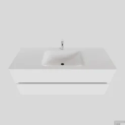 Badkamermeubel Solid Surface BWS Oslo 120x46 Cm Midden Mat Wit (met 1 Kraangat)