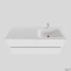 Badkamermeubel Solid Surface BWS Oslo 120x46 Cm Rechts Mat Wit 4 Laden (met 1 Kraangat)