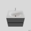 Badkamermeubel Solid Surface BWS Stockholm 60x46 Cm Mat Antraciet (met 1 Kraangat)