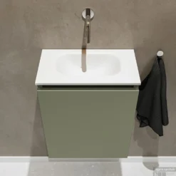 MONDIAZ TURE 40cm Toiletmeubel Army. EDEN Wastafel Talc Midden Geen Kraangat -Zalig Baden Verkoopwinkel badkamermeubel ture army model eden talc top 0002