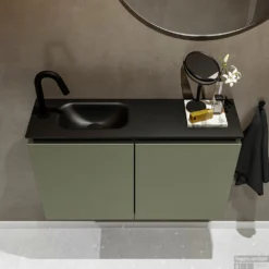 MONDIAZ TURE 80cm Toiletmeubel Army. EDEN Wastafel Urban Links 1 Kraangat -Zalig Baden Verkoopwinkel badkamermeubel ture army model eden urban top 0015