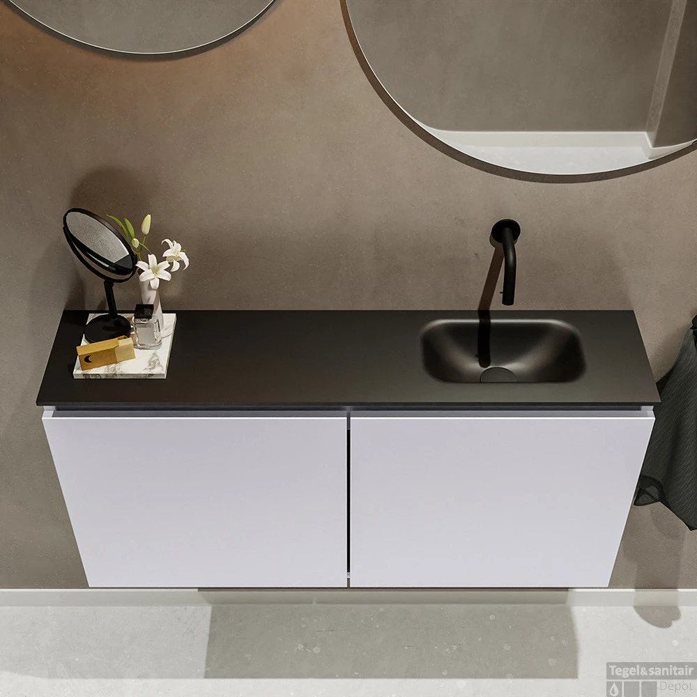 MONDIAZ TURE 100cm Toiletmeubel Cale. EDEN Wastafel Urban Rechts Geen Kraangat 4 MONDIAZ TURE 100cm Toiletmeubel Cale. EDEN Wastafel Urban Rechts Geen Kraangat - Afbeelding 4