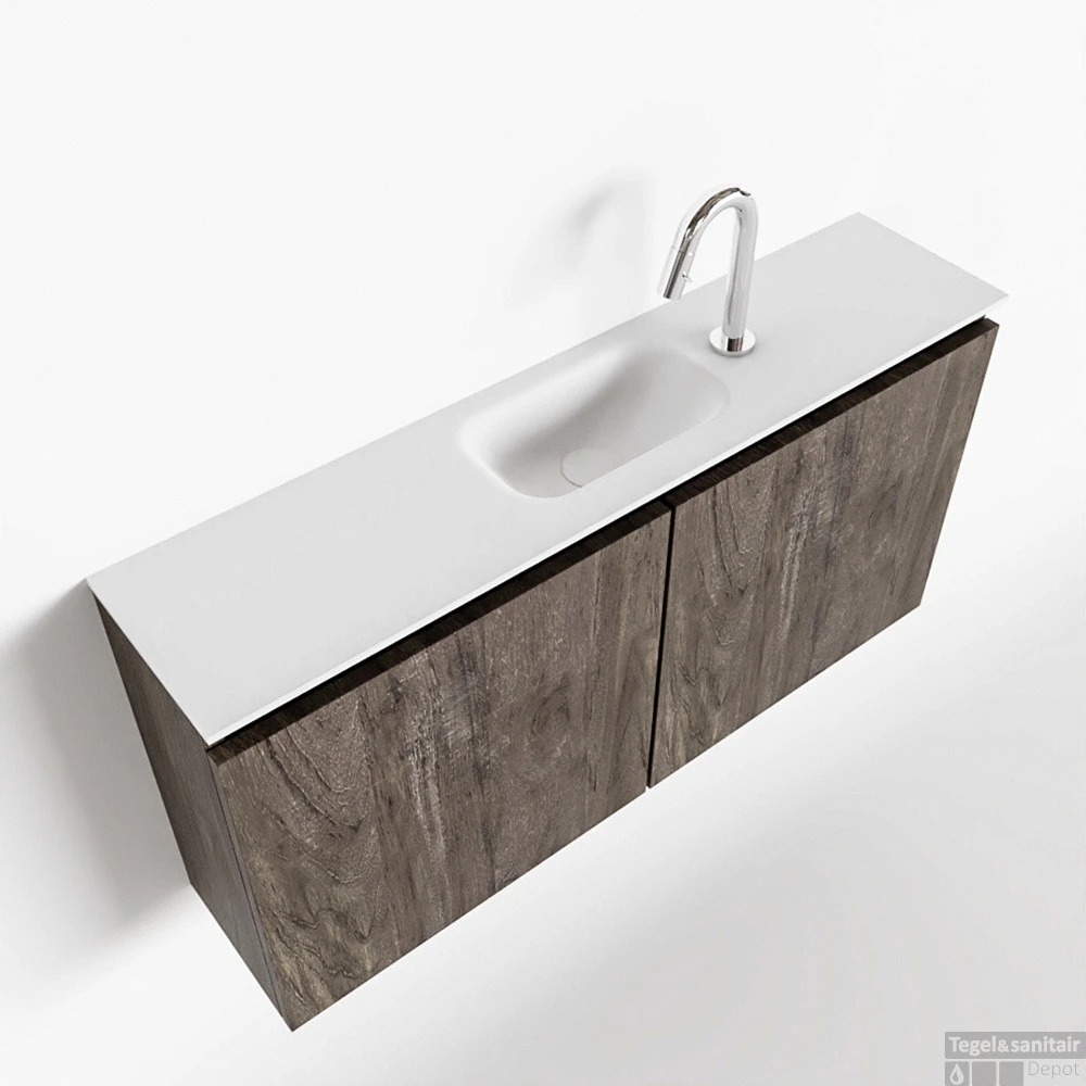 MONDIAZ TURE 100cm Toiletmeubel Dark Brown. EDEN Wastafel Talc Midden 1 Kraangat 1 MONDIAZ TURE 100cm Toiletmeubel Dark Brown. EDEN Wastafel Talc Midden 1 Kraangat