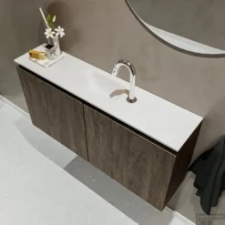 MONDIAZ TURE 100cm Toiletmeubel Dark Brown. EDEN Wastafel Talc Midden 1 Kraangat 7 MONDIAZ TURE 100cm Toiletmeubel Dark Brown. EDEN Wastafel Talc Midden 1 Kraangat -Zalig Baden Verkoopwinkel badkamermeubel ture dark brown model eden talc sidetop 00019