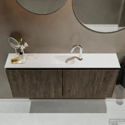 MONDIAZ TURE 120cm Toiletmeubel Dark Brown. EDEN Wastafel Talc Midden 1 Kraangat -Zalig Baden Verkoopwinkel badkamermeubel ture dark brown model eden talc top 00025