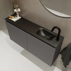 MONDIAZ TURE 100cm Toiletmeubel Dark Grey. EDEN Wastafel Urban Rechts 1 Kraangat 7 MONDIAZ TURE 100cm Toiletmeubel Dark Grey. EDEN Wastafel Urban Rechts 1 Kraangat -Zalig Baden Verkoopwinkel badkamermeubel ture dark grey model eden urban sidetop 0023
