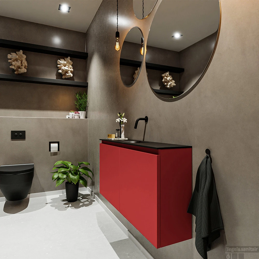 MONDIAZ TURE 100cm Toiletmeubel Fire. EDEN Wastafel Urban Midden Geen Kraangat 2 MONDIAZ TURE 100cm Toiletmeubel Fire. EDEN Wastafel Urban Midden Geen Kraangat - Afbeelding 2