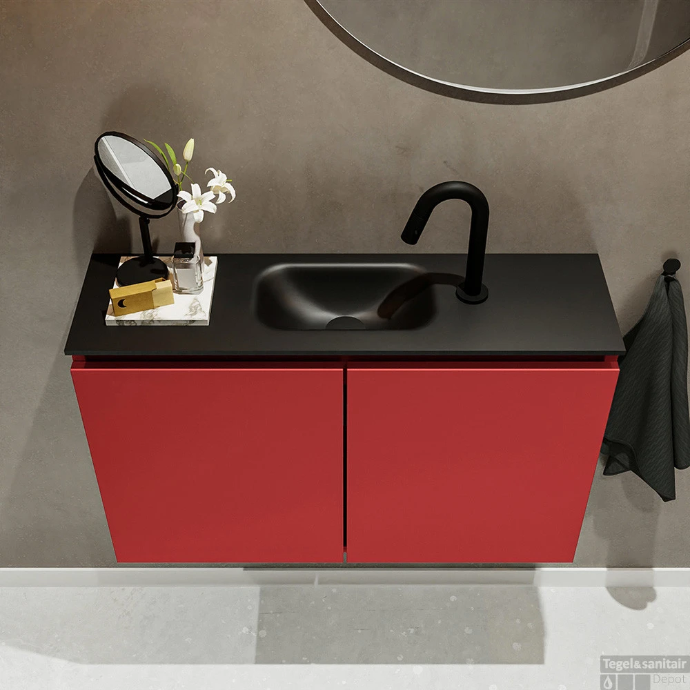 MONDIAZ TURE 80cm Toiletmeubel Fire. EDEN Wastafel Urban Midden 1 Kraangat 4 MONDIAZ TURE 80cm Toiletmeubel Fire. EDEN Wastafel Urban Midden 1 Kraangat - Afbeelding 4