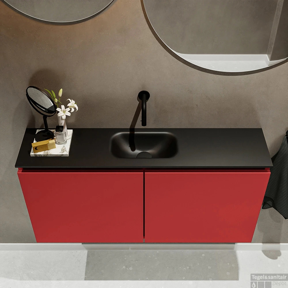 MONDIAZ TURE 100cm Toiletmeubel Fire. EDEN Wastafel Urban Midden Geen Kraangat 4 MONDIAZ TURE 100cm Toiletmeubel Fire. EDEN Wastafel Urban Midden Geen Kraangat - Afbeelding 4