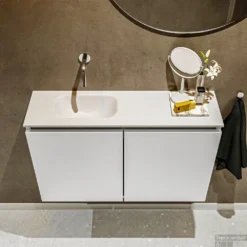 MONDIAZ TURE 80cm Toiletmeubel Talc. EDEN Wastafel Talc Links Geen Kraangat -Zalig Baden Verkoopwinkel badkamermeubel ture kleur model eden talc top 00016