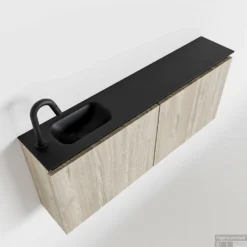 MONDIAZ TURE 120cm Toiletmeubel Light Brown Grey. EDEN Wastafel Urban Links 1 Kraangat