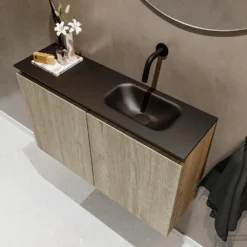 MONDIAZ TURE 80cm Toiletmeubel Light Brown Grey. EDEN Wastafel Urban Rechts Geen Kraangat 7 MONDIAZ TURE 80cm Toiletmeubel Light Brown Grey. EDEN Wastafel Urban Rechts Geen Kraangat -Zalig Baden Verkoopwinkel badkamermeubel ture light brown grey model eden urban sidetop 00018