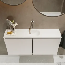 MONDIAZ TURE 100cm Toiletmeubel Linen. EDEN Wastafel Talc Midden Geen Kraangat 8 MONDIAZ TURE 100cm Toiletmeubel Linen. EDEN Wastafel Talc Midden Geen Kraangat -Zalig Baden Verkoopwinkel badkamermeubel ture linen model eden talc top 0020