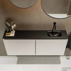 MONDIAZ TURE 120cm Toiletmeubel Linen. EDEN Wastafel Urban Rechts Geen Kraangat -Zalig Baden Verkoopwinkel badkamermeubel ture linen model eden urban top 0030