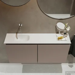 MONDIAZ TURE 100cm Toiletmeubel Smoke. EDEN Wastafel Talc Links Geen Kraangat 8 MONDIAZ TURE 100cm Toiletmeubel Smoke. EDEN Wastafel Talc Links Geen Kraangat -Zalig Baden Verkoopwinkel badkamermeubel ture smoke model eden talc top 0022