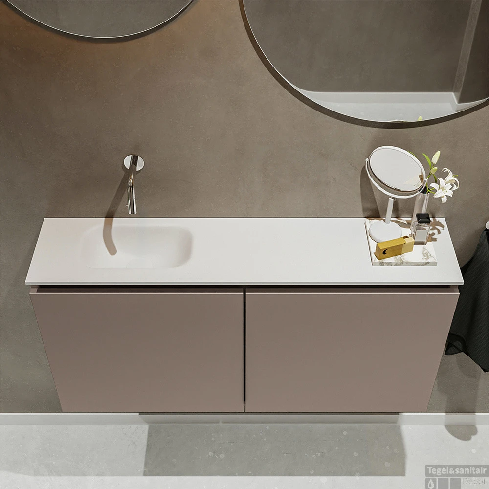 MONDIAZ TURE 100cm Toiletmeubel Smoke. EDEN Wastafel Talc Links Geen Kraangat 4 MONDIAZ TURE 100cm Toiletmeubel Smoke. EDEN Wastafel Talc Links Geen Kraangat - Afbeelding 4