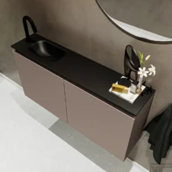 MONDIAZ TURE 100cm Toiletmeubel Smoke. EDEN Wastafel Urban Links 1 Kraangat -Zalig Baden Verkoopwinkel badkamermeubel ture smoke model eden urban sidetop 0021