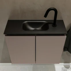 MONDIAZ TURE 60cm Toiletmeubel Smoke. EDEN Wastafel Urban Midden 1 Kraangat -Zalig Baden Verkoopwinkel badkamermeubel ture smoke model eden urban top 0007