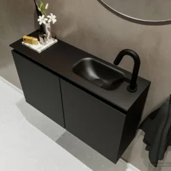MONDIAZ TURE 80cm Toiletmeubel Urban. EDEN Wastafel Urban Rechts 1 Kraangat -Zalig Baden Verkoopwinkel badkamermeubel ture urban model eden urban sidetop 00017