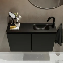 MONDIAZ TURE 80cm Toiletmeubel Urban. EDEN Wastafel Urban Rechts 1 Kraangat -Zalig Baden Verkoopwinkel badkamermeubel ture urban model eden urban top 00017