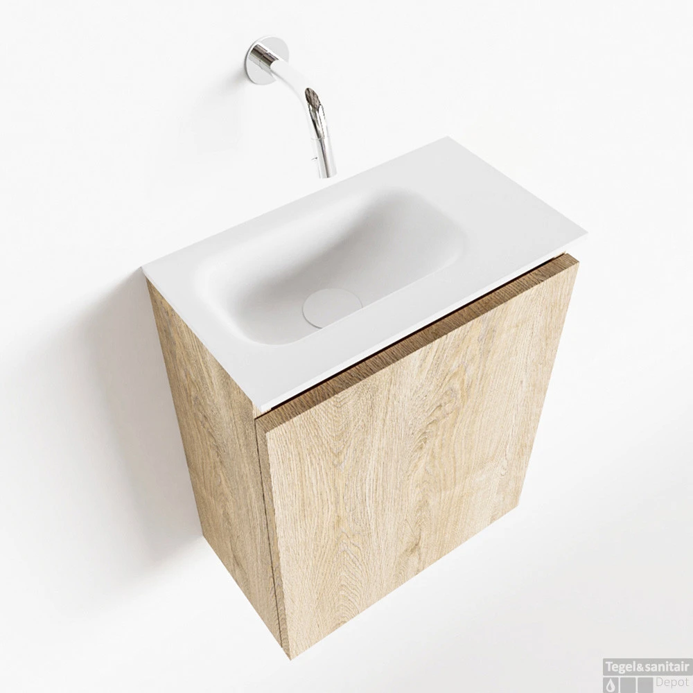 MONDIAZ TURE 40cm Toiletmeubel Washed Oak. EDEN Wastafel Talc Links Geen Kraangat 1 MONDIAZ TURE 40cm Toiletmeubel Washed Oak. EDEN Wastafel Talc Links Geen Kraangat