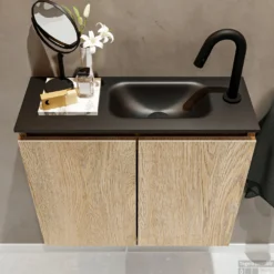 MONDIAZ TURE 60cm Toiletmeubel Washed Oak. EDEN Wastafel Urban Rechts 1 Kraangat 8 MONDIAZ TURE 60cm Toiletmeubel Washed Oak. EDEN Wastafel Urban Rechts 1 Kraangat -Zalig Baden Verkoopwinkel badkamermeubel ture washedoak model eden urban top 00011