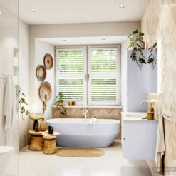 MONDIAZ VICA 90cm Badmeubel Onderkast Cale 2 Lades. Wastafel MOON Midden 1 Kraangat, Kleur Talc. -Zalig Baden Verkoopwinkel badkamermeubel vica cale moon talc set3 0008