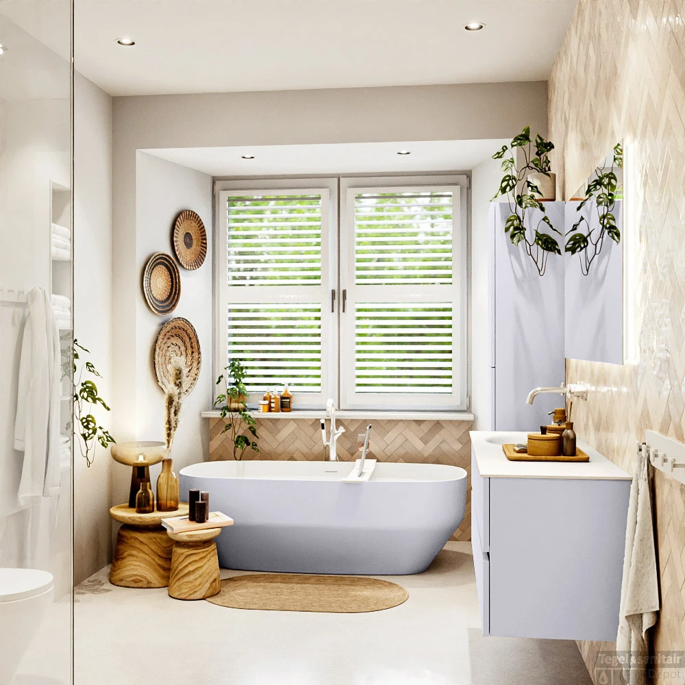 MONDIAZ VICA 130cm Badmeubel Onderkast Cale 4 Lades. Wastafel Moon Links Zonder Kraangat, Kleur Talc Met Spiegel LED. 6 MONDIAZ VICA 130cm Badmeubel Onderkast Cale 4 Lades. Wastafel Moon Links Zonder Kraangat, Kleur Talc Met Spiegel LED. - Afbeelding 6