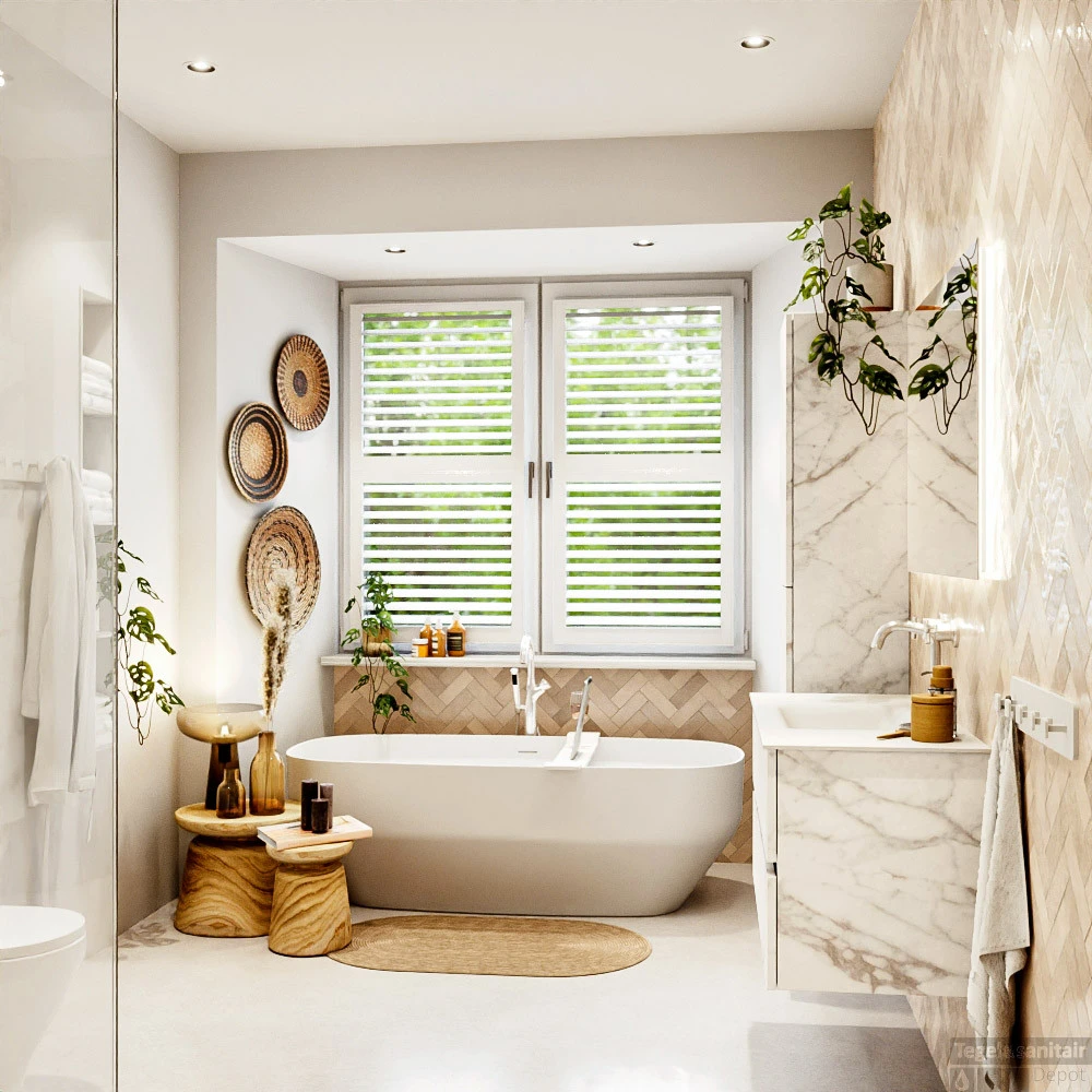 MONDIAZ VICA 100cm Badmeubel Onderkast Carrara 2 Lades. Wastafel CLOUD Midden 1 Kraangat, Kleur Talc. 6 MONDIAZ VICA 100cm Badmeubel Onderkast Carrara 2 Lades. Wastafel CLOUD Midden 1 Kraangat, Kleur Talc. - Afbeelding 6