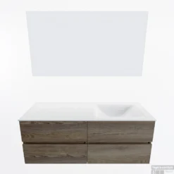 MONDIAZ VICA 130cm Badmeubel Onderkast Dark Brown Grey 4 Lades. Wastafel CLOUD Rechts Zonder Kraangat, Kleur Talc Met Spiegel LED. 11 MONDIAZ VICA 130cm Badmeubel Onderkast Dark Brown Grey 4 Lades. Wastafel CLOUD Rechts Zonder Kraangat, Kleur Talc Met Spiegel LED. -Zalig Baden Verkoopwinkel badkamermeubel vica dark brown grey cloud talc google11 0064