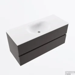 MONDIAZ VICA 110cm Badmeubel Onderkast Dark Grey 2 Lades. Wastafel MOON Midden 1 Kraangat, Kleur Talc. 10 MONDIAZ VICA 110cm Badmeubel Onderkast Dark Grey 2 Lades. Wastafel MOON Midden 1 Kraangat, Kleur Talc. -Zalig Baden Verkoopwinkel badkamermeubel vica dark grey moon talc google2 0016