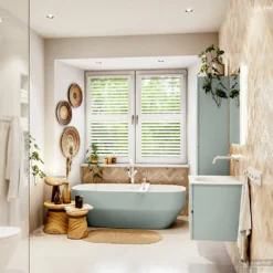 MONDIAZ VICA 60cm Badmeubel Onderkast Greey 2 Lades. Wastafel Moon Midden Zonder Kraangat, Kleur Talc Met Spiegel LED. -Zalig Baden Verkoopwinkel badkamermeubel vica greey moon talc set3 0003