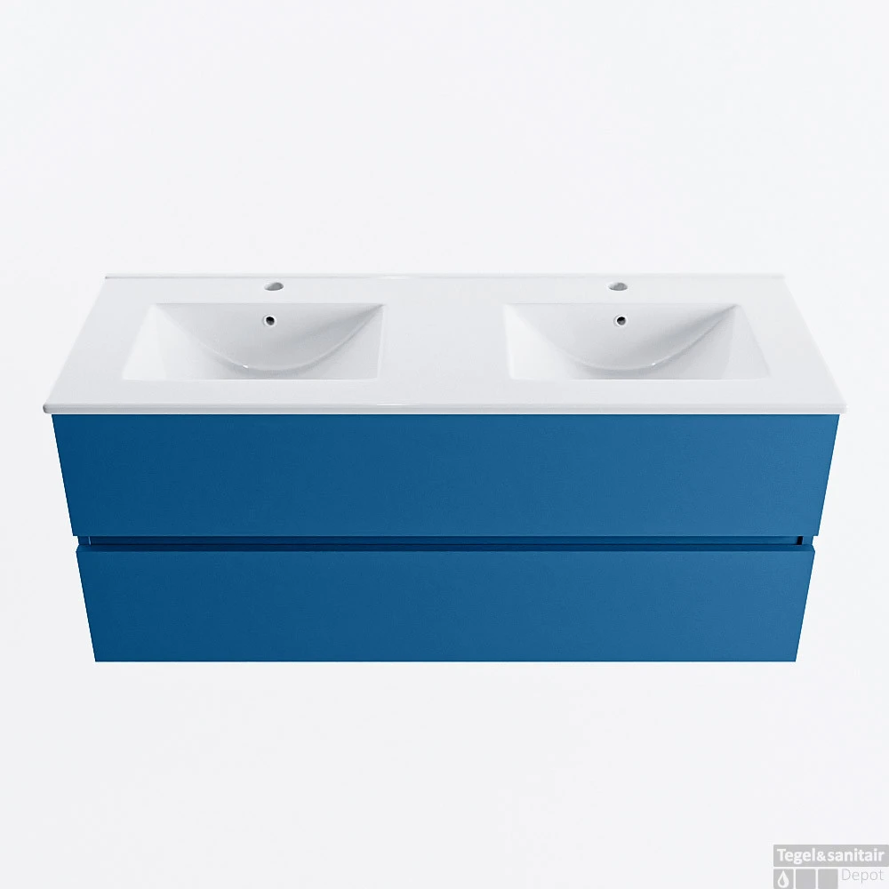 MONDIAZ VICA 120cm Badmeubel Onderkast Jeans 2 Lades. Wastafel DENIA Dubbel 2 Kraangaten, Kleur Glanzend Wit. 1 MONDIAZ VICA 120cm Badmeubel Onderkast Jeans 2 Lades. Wastafel DENIA Dubbel 2 Kraangaten, Kleur Glanzend Wit.