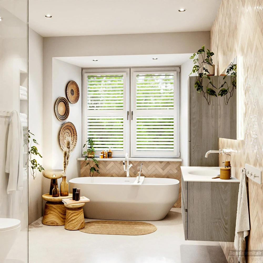 MONDIAZ VICA 110cm Badmeubel Onderkast Light Brown Grey 2 Lades. Wastafel MOON Midden Zonder Kraangat, Kleur Talc. 6 MONDIAZ VICA 110cm Badmeubel Onderkast Light Brown Grey 2 Lades. Wastafel MOON Midden Zonder Kraangat, Kleur Talc. - Afbeelding 6