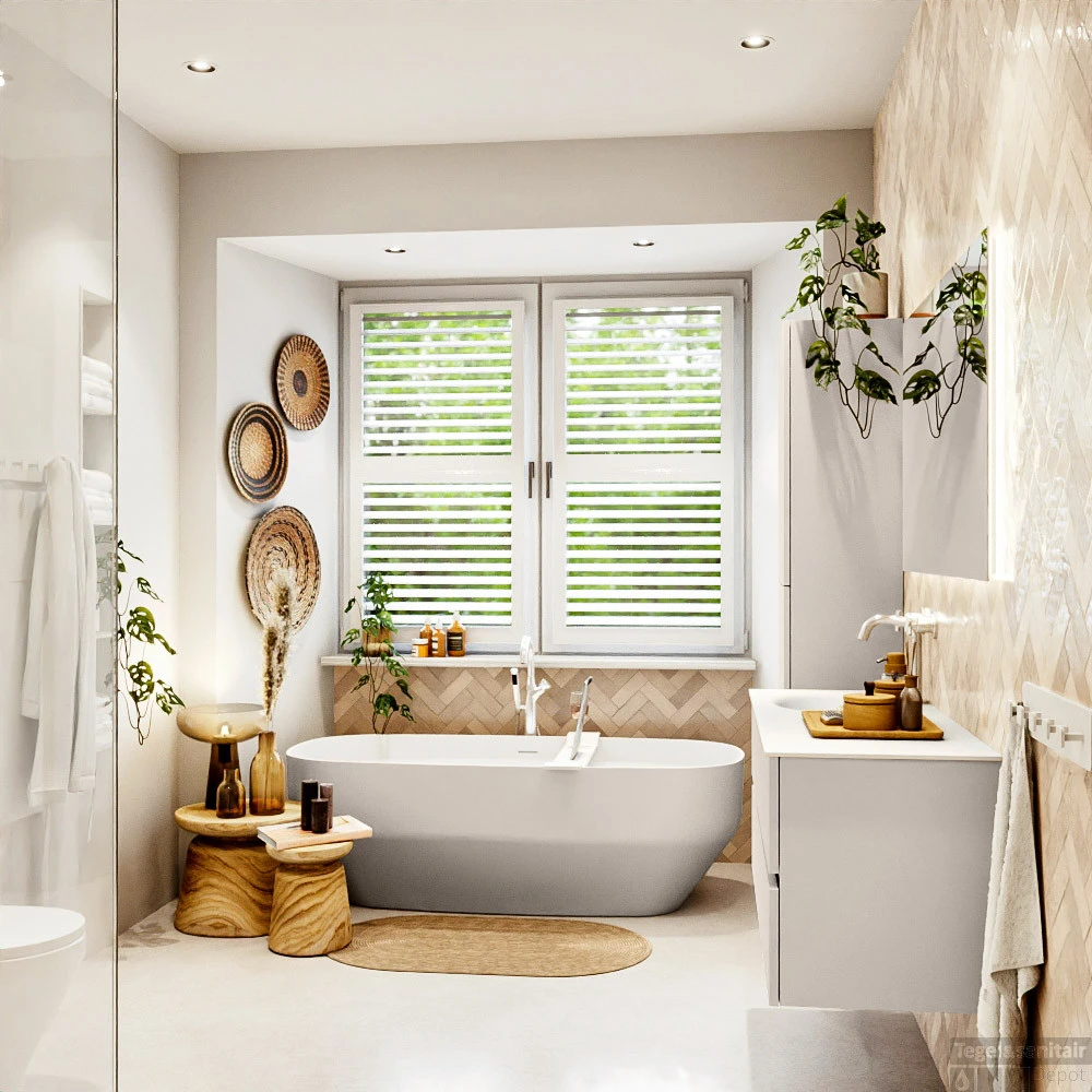 MONDIAZ VICA 120cm Badmeubel Onderkast Linen 2 Lades. Wastafel MOON Links 1 Kraangat, Kleur Talc. 6 MONDIAZ VICA 120cm Badmeubel Onderkast Linen 2 Lades. Wastafel MOON Links 1 Kraangat, Kleur Talc. - Afbeelding 6